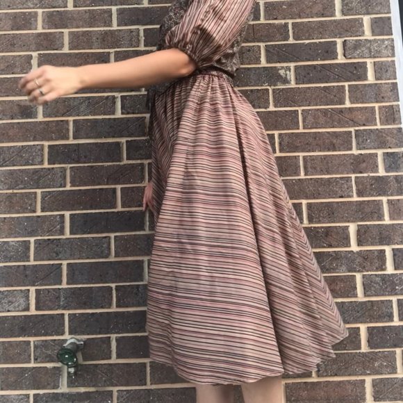 Vintage 70’s Midi Flowy Dress Prairie Cottagecore S. Howard Hirsh Boho Garden 10 - Picture 8 of 12